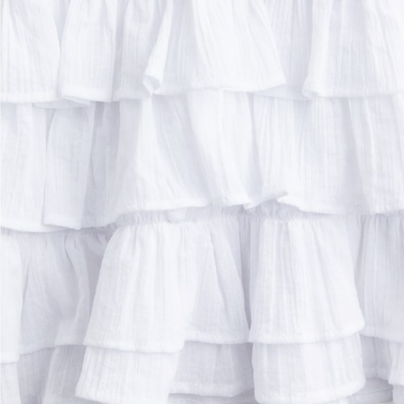 H&M White Tiered Mini Skirt size small NWT  Ruffled Tiers country concert party - Picture 2 of 6